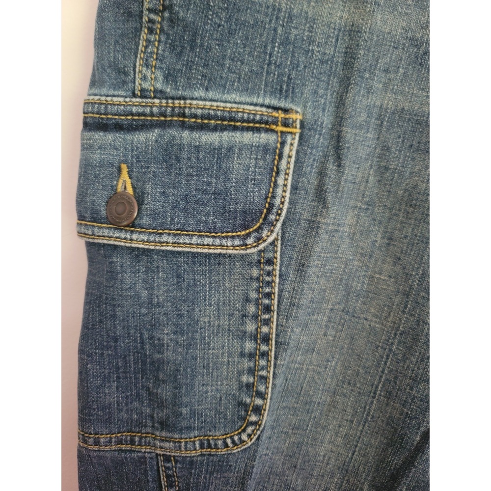 Ann Taylor LOFT Womens Size 12 Cargo Crop Jeans Cropped Denim Y2K Utility Autumn - Picture 6 of 16
